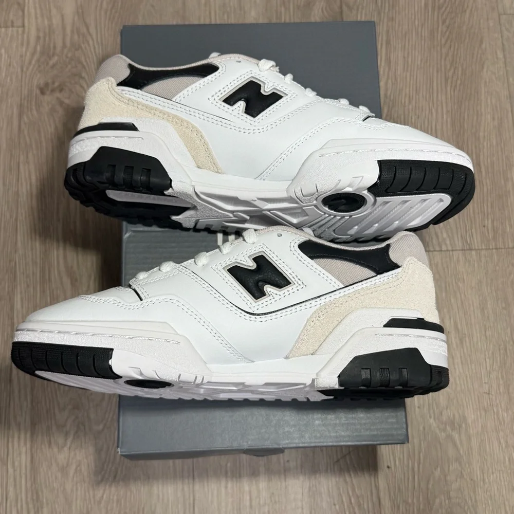 New Balance 550 White Black Casual Sneaker  (GS) Sizes 7Y/8.5W New